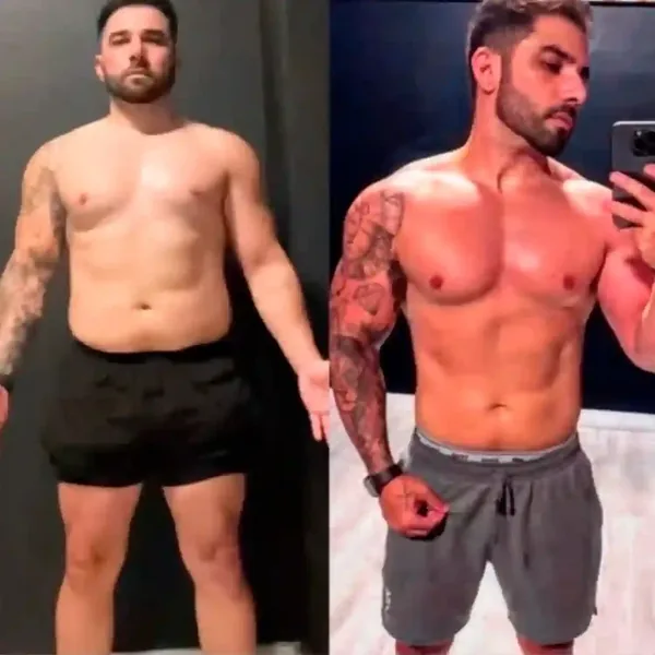 Antes e depois — aluno Team Diou