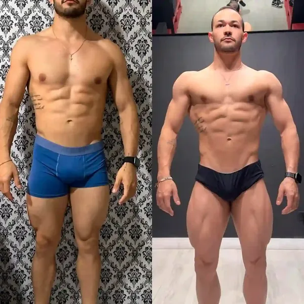 Antes e depois — aluno Team Diou